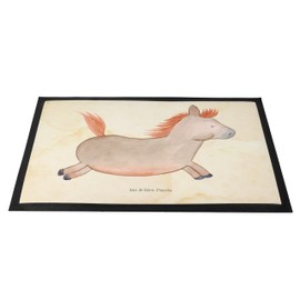 Mr. & Mrs. Panda 60 x 90 cm Doormat Horse Jumping - Gift, Pony, Yard Animals, Farmer, Riding, Stable, Farm, Rug, Doormat Outside,