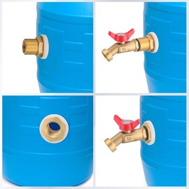 JaGely 3 Sets Brass Rain Barrel Spigot Kit with Heavy Duty Bulkhead Fitting Quarter Turn Ball Valve Rain Barrel Faucet for Aquariums, Water Tanks, Tubs, Pools(Red)