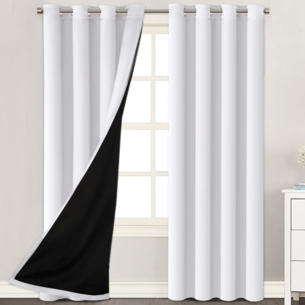 H.VERSAILTEX 100% Blackout Curtains 84 inches Long Light Blocking Drapes