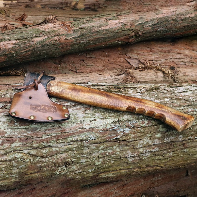 TOURBON Axe Cover Axe Sheath Leather Protective Cover Camping Equipment