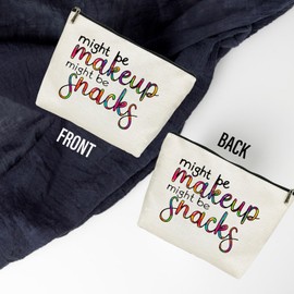 SIUNY Might Be Makeup Might Be Snacks Cosmetic Bags - Christmas & Birthday Gifts for Women Friendship Makeup Bag (Snacks 1)