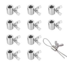 10Pcs New Upgraded Wire Rope Cable Clamps/Wire Rope Clips, Stainless Steel Safer and Stronger(Wire Hole 5mm)
