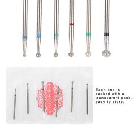 Broca Eléctrica Para Uñas 5 Tipos 6 Unids/Pack Acero Inoxidable Manicura, Alisando Herramientas Drill Para Uñas For Dispensadores De Crema Batida De Uñas, Uñas Suaves(Jg#3)