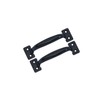 QCAA Door Pull, 5-3/4", Steel, Black Coated, 2 Pack, Made