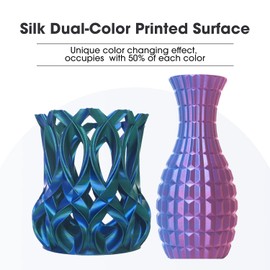 eSUN Silk Magic PLA Filament 1.75mm, Shiny Silk Dual Color Co Extrusion 3D Printer Filament, 1KG (2.2 LBS) Spool 3D Printing Color Change Filament for 3D Printers, Purple Gold