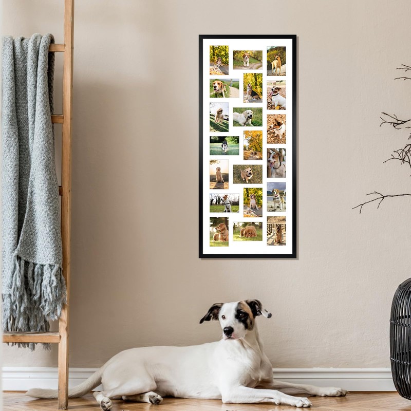 QUTREY Collage Picture Frame 4x6, 20 Opening Black Large Photo