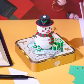 Luocute 3D Calendar, Tear Away Paper Carving Art Snowman 3D Notepad with 2026 Calendar for Birthday Xmas Present