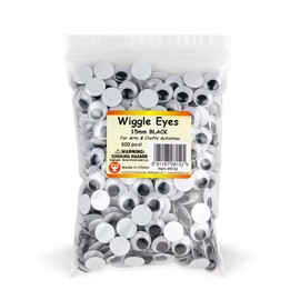Hygloss Paste On, 15 mm Black Wiggle Eyes