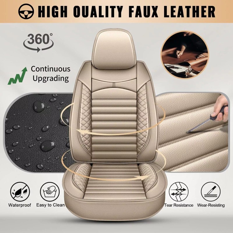 Fit For GMC Acadia 2017-2023 Car Luxury Leather 2-Sits Front