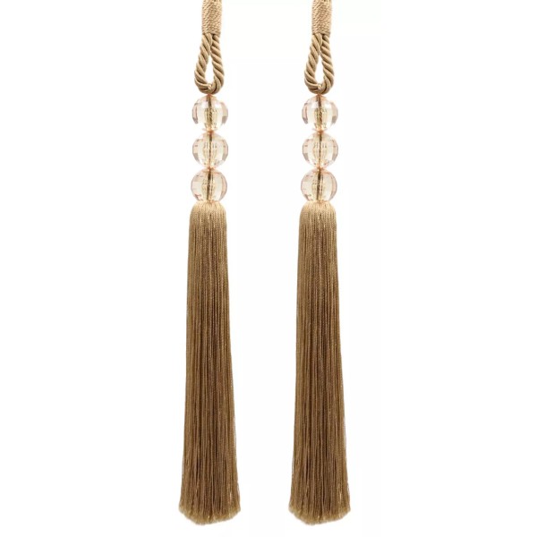 DÉCOPRO Crystal Tassel Tieback, Color# 801B - Dark Beige [Set