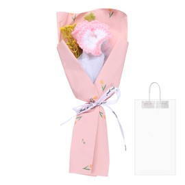 sourcing map Crochet Flowers Bouquet, Carnation Handmade Knitted Bouquet, Crochet Artificial Flower for Mother's Day Birthday, Wedding Graduation Bouquet, Gradient Powder