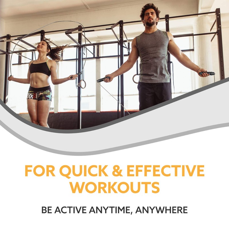 3DActive Jump Rope, Tangle-Free Adjustable Skipping Rope with Ball Bearings.