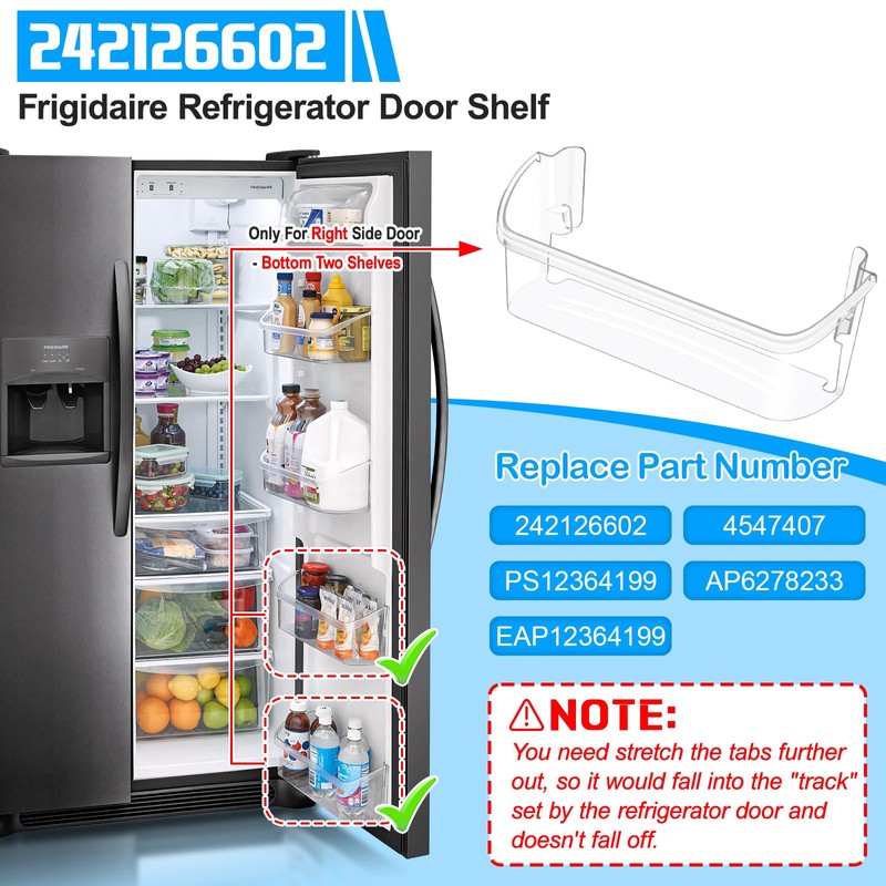[2 PACK] UPGRADED 242126602 Refrigerator Door Bin Shelf Replacement For