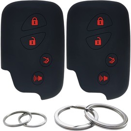 2Pcs Silicone 4 Buttons Key Fob Cover Remote Case Keyless Protector Compatible with Lexus ES350 GS300 GS350 GS430 GS450h GS460 HS250h IS250 IS350 LS460 LS600h LX570 RX350 RX450h HYQ14AAB 89904-50380
