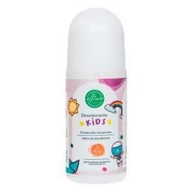Desodorante Natural Kids 60 Ml Roll On, Infantil 100% Ingredientes Naturales, Producto Para Niños,Unisex, Libre de Aluminio, Protección Temprana Sin Aroma