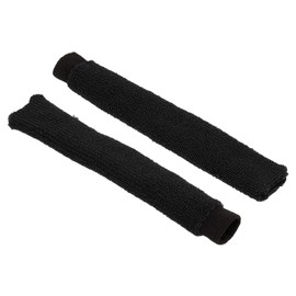 PATIKIL 2pcs Cotton Feel Badminton Towel Grips Nylon Tennis Racquet Overgrip Racket Grip Hand Glue Non-Slip Sweatband for Golf Bike Handles, Black