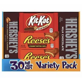 Hershey's Variety Pack, 30 Full Size Bars - Kit Kat Reese’s  Hershey’s FREE SHIP