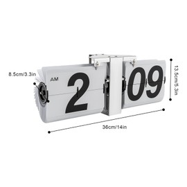 Retro Style Flip Clock 12H AM/PM Display,Digital Battery Powered Flip Down Clock Flip Desk Clock for Home & Office Decor (White)