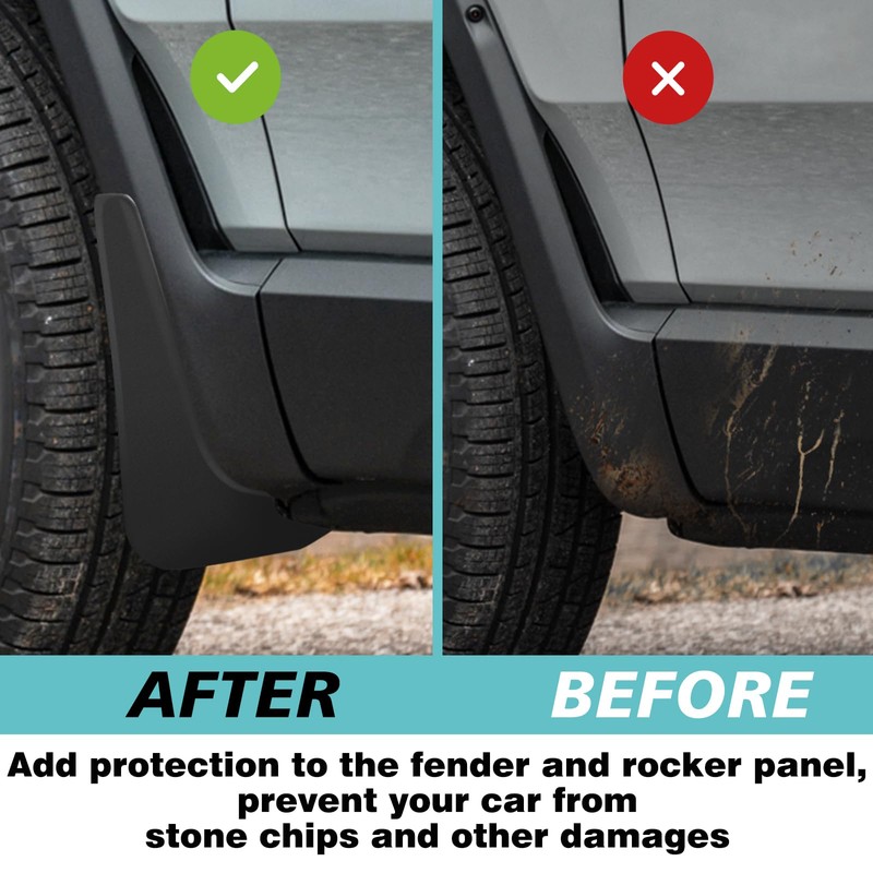 BestEvMod Mud Flaps Splash Guards Compatible with Rivian R1S 2022-2026