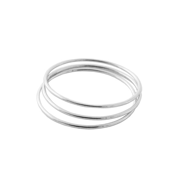 HONEYCAT Super Skinny Hammered or Smooth Stacking Rings Trio Set