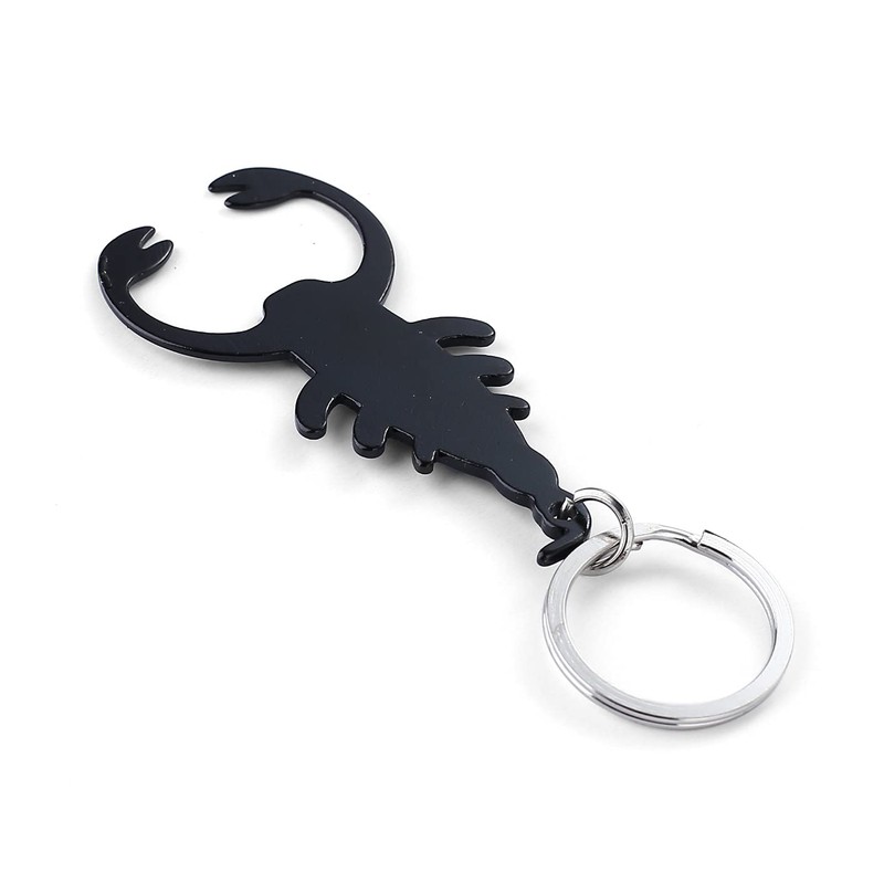 Komonee Scorpion Black Bottle Opener Key Chain Metal Wildlife Key