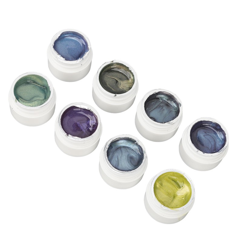 Holographic Nail Polish Set 8 Colors Glitter Smoothing Texture Nail
