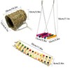 Hamiledyi Hamster Hanging Hammock Basket 3 Piece Wooden Rat Ladder