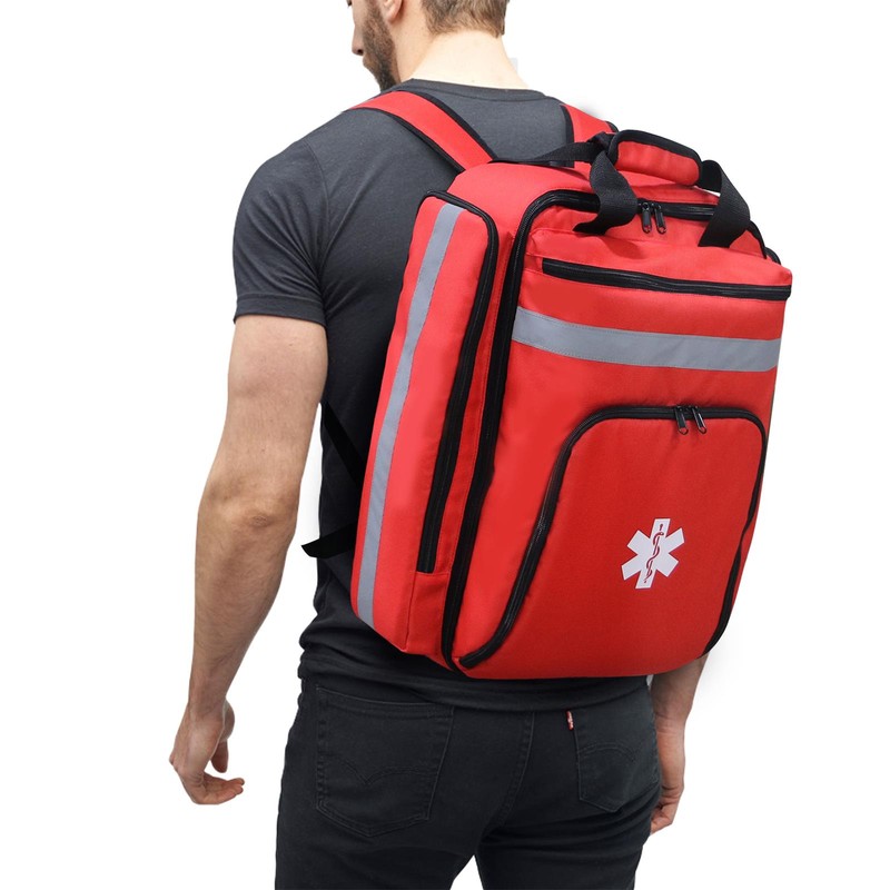 First Aid Bag Multi-Pocket Empty Emergency Backpack First Responder Trauma