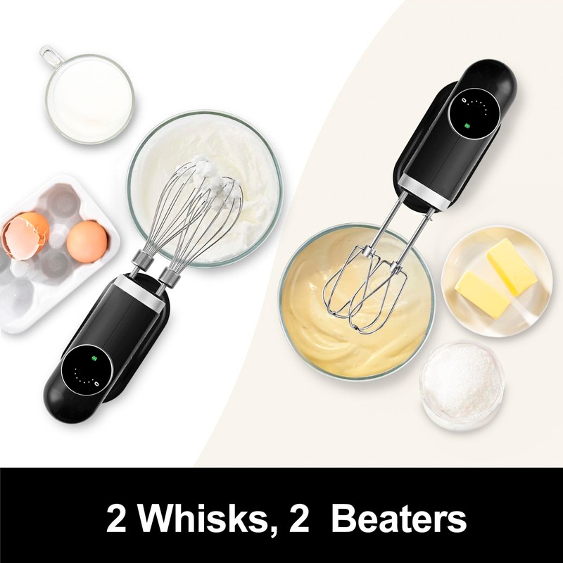 Kitchen in the box Cordless Rechargeable Hand Mixer for Kitchen,