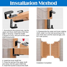 Saloon Door Hinges, Self-Return Double Swinging Door Hinge, Saloon Doors Swinging, 304 Stainless Steel, 50 lbs Load Bearing, for Cafe/Bar or Courtyard Door (2 Sets Black)