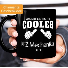 MoonWorks So sieht ein richtig ein richtig cooler KFZ-Mechaniker aus Tasse Berufufe schwarz unisize