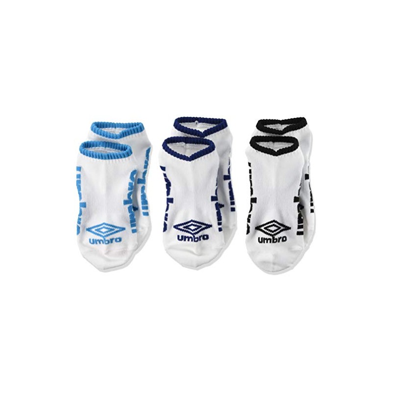 Umbro UCS8942 Socks, 3-Piece Design, Ankle Socks, Unisex, Kids, white