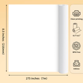 RBHK Thermal Printe Paper 8.5''x11'' US Letter Size Quick-Dry Thermal Paper, Advanced Printing PaperCompatible with Letter Portable Printer, 4 Rolls / 100 Sheets