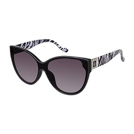 Jessica Simpson Womens J6210 Shield Cat Eye Sunglasses With Uv400 Protection. Glam Gifts For 147 Mm, Black & Zebra, 147 Mm US