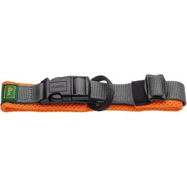 HUNTER Maldon Collar Orange Breathable Mesh Robust Nylon Silent & Allergy Friendly Strain Relief Integrated Address Label Especially Light Size S