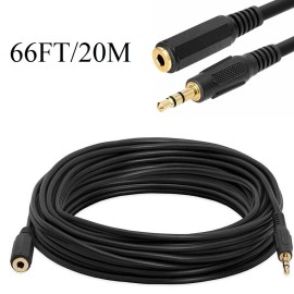 66 FT 20M 3.5mm Stereo Audio Headphone Extension Cable Male to Female MP3  USA