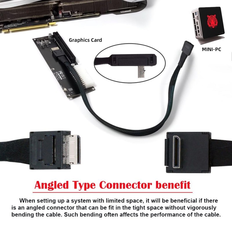 chenyang SFF-8611 Cable OCuLink PCIe PCI-Express 4.0 SFF-8611 4i macho