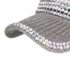 Women Men Studded Rhinestone Crystals Adjustable Ponytail Mesh Baseball Cap