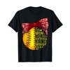 Funny Softball Gift Mom Women Pitcher Catcher Girls Lovers T-Shirt