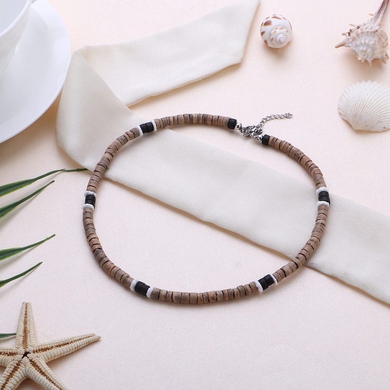 Thunaraz Surfer Necklace for Men Puka Shell Necklace Men Sea