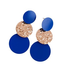 Multi Round Acrylic Metal Long Statement Dangle Earrings Boho Lightweight Geometric Statement Disk Geometric Drop Earrings for Women Summer Beach Jewelry-blue