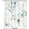 Uiiooazy Green Leaves Shower Curtain, Eucalyptus Leaf Plants Pattern, Bathtub