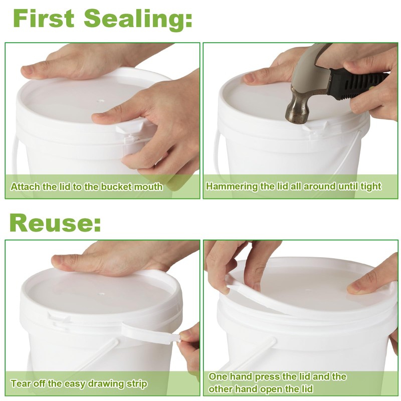 AKOLAFE 6 Pack Paint Bucket for Painting Plastic 3 Quart