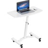 SHW Mobile Height Adjustable Laptop Rolling Cart with Height Adjustment