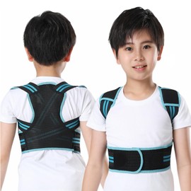 GGFSSQ Posture Corrector For Kids - Back Brace Posture Corrector - Spine Corrector, Adjustable Upper Back Posture Brace, Prvent Children Humpback (Blue, L)