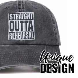 InnoBeta Actors Gifts Cap, Funny Adjustable Embroidered Hat Gifts for Theater Actress on Birthday, Christmas, Straight Outta Rehearsal Grey