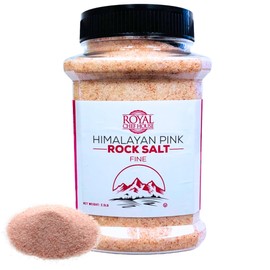 RoyalHouse, Himalayan Fine Pink Salt - 2.5 lbs Fine Bulk in Jar, Pure Gourmet Crystals, Natural - Contains 84 Minerals, Suitable for Body Bath Scrubs, Table Salt - Kosher