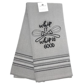 Fun and Cute Sayings Decorative Waffle Kitchen/Dish/Hand Towel Whip It Whip It Good + Scented Bar Hand Soap 6oz