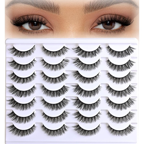 APCYUST Lashes False Eyelashes Cat Eye Lashes Mink Lashes Wispy