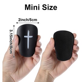 2 Pairs Mini Shin Pads, Small 8 x 5 cm with Cross Protection, Adjustable & Comfortable for Training and Competition, Ideal for Children and Adults